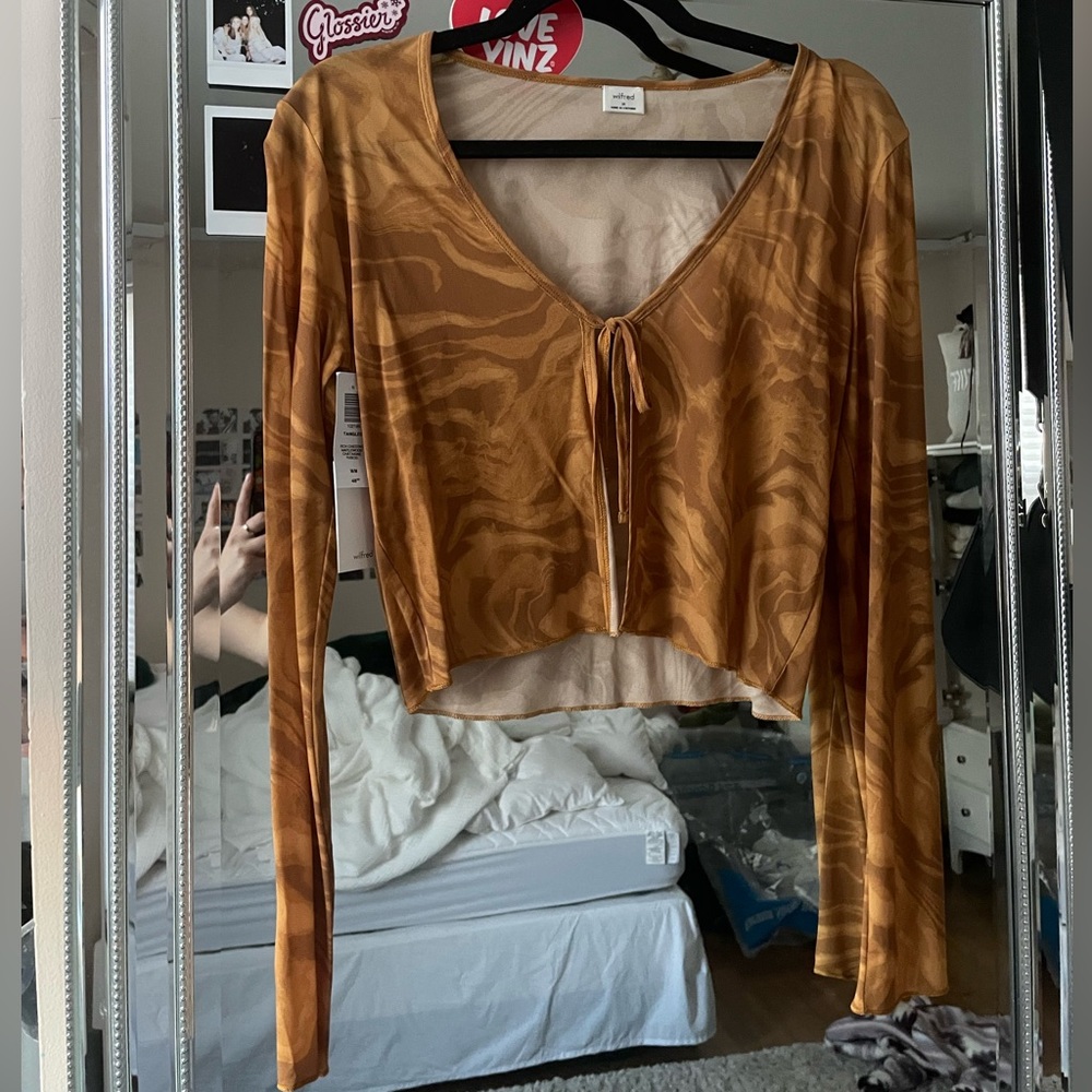 NWT Aritzia Wilfred Tie Front Long Sleeve